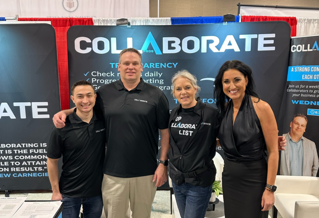 David Kaminski and Angela Schroeder with two others at a Collaborate event - collaborate pros